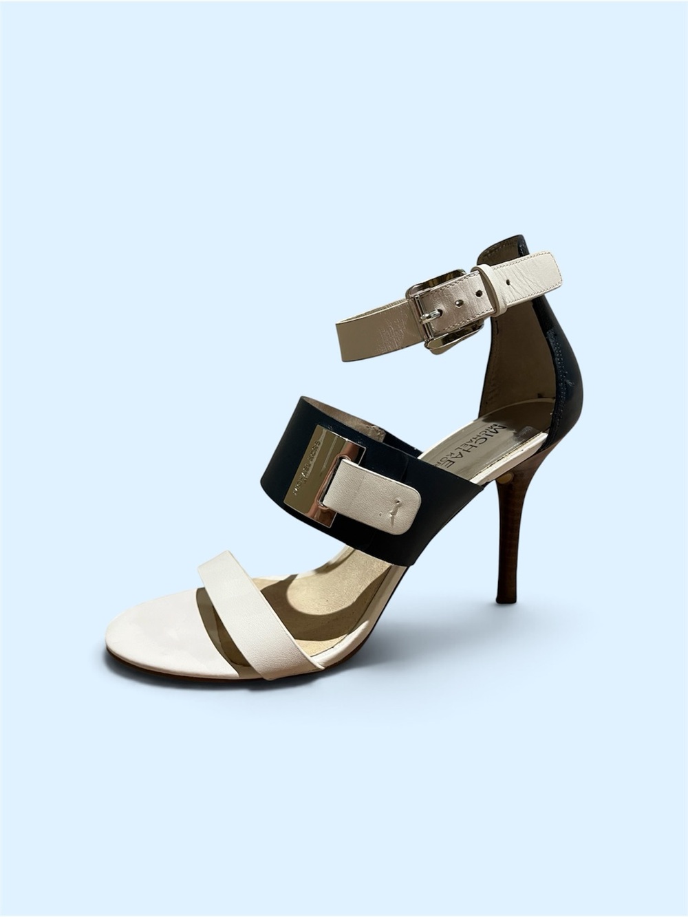 MICHAEL Michael Kors Navy Blue & White 4” Stiletto Sandal